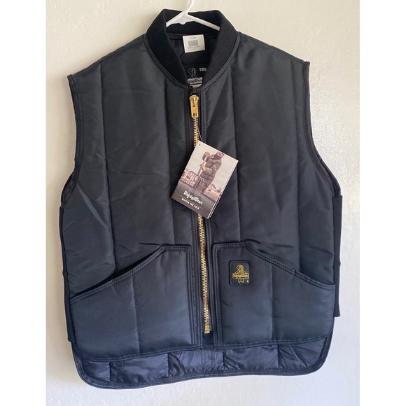 RefrigiWear Insulated Puffer Vest Mens Large Black Quilted Zip Workwear NWT - Picture 3 of 14